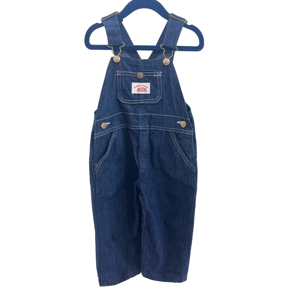 EUC Vintage Round House 2T Dark Wash Denim Overalls